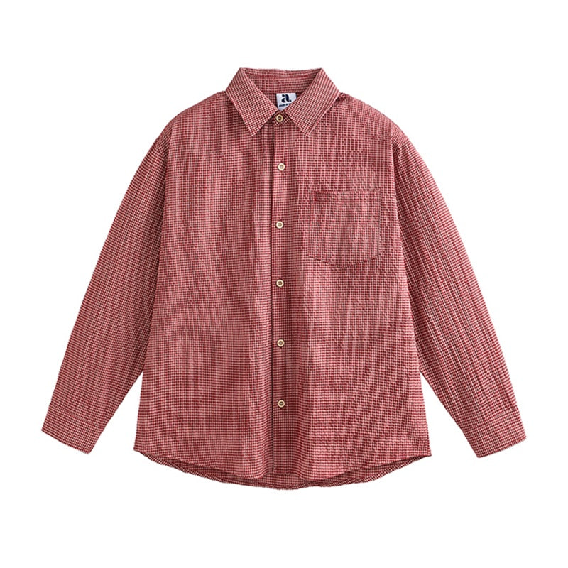 Casual Heren Shirt met Geruit Patroon en Lange Mouwen