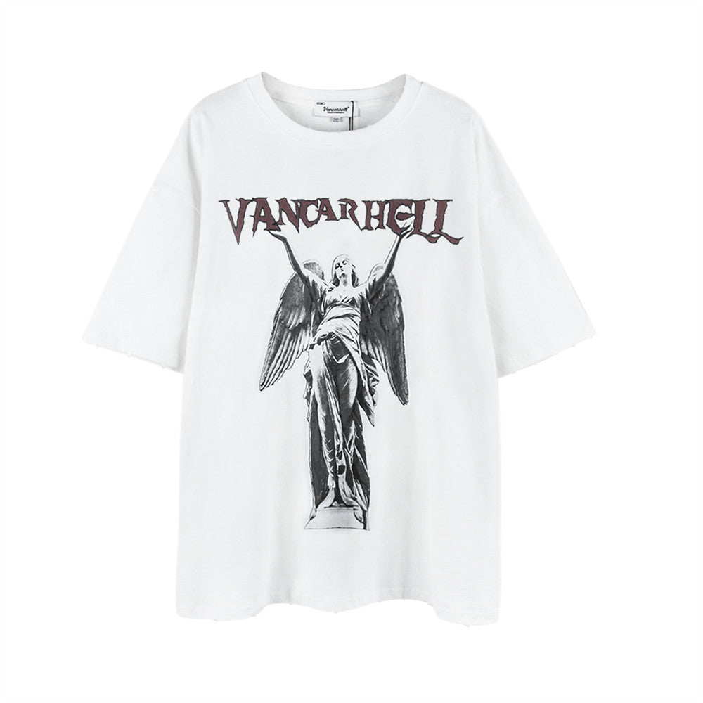 Casual Katoenen T-Shirt voor Heren met Standbeeldprint