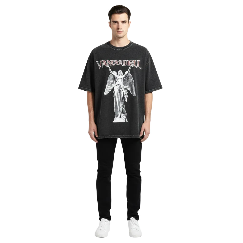 Casual Katoenen T-Shirt voor Heren met Standbeeldprint
