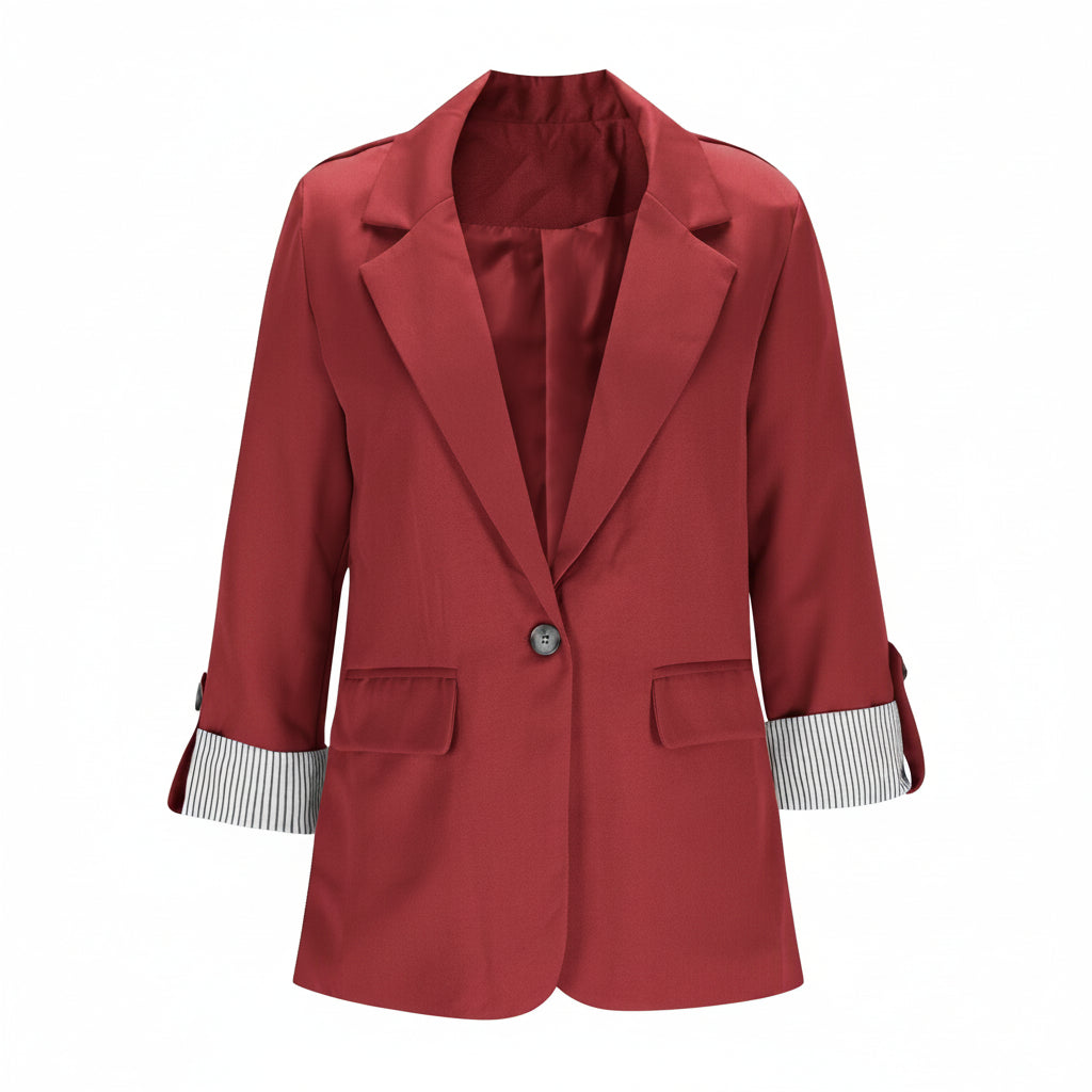 Dames Casual Blazer met Open Voorkant en Lange Mouwen