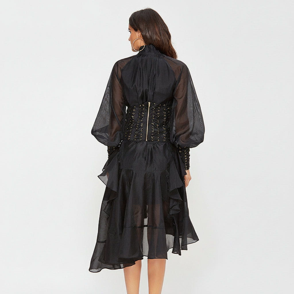 Elegante Bloemenprint Chiffon Feestjurk voor Dames