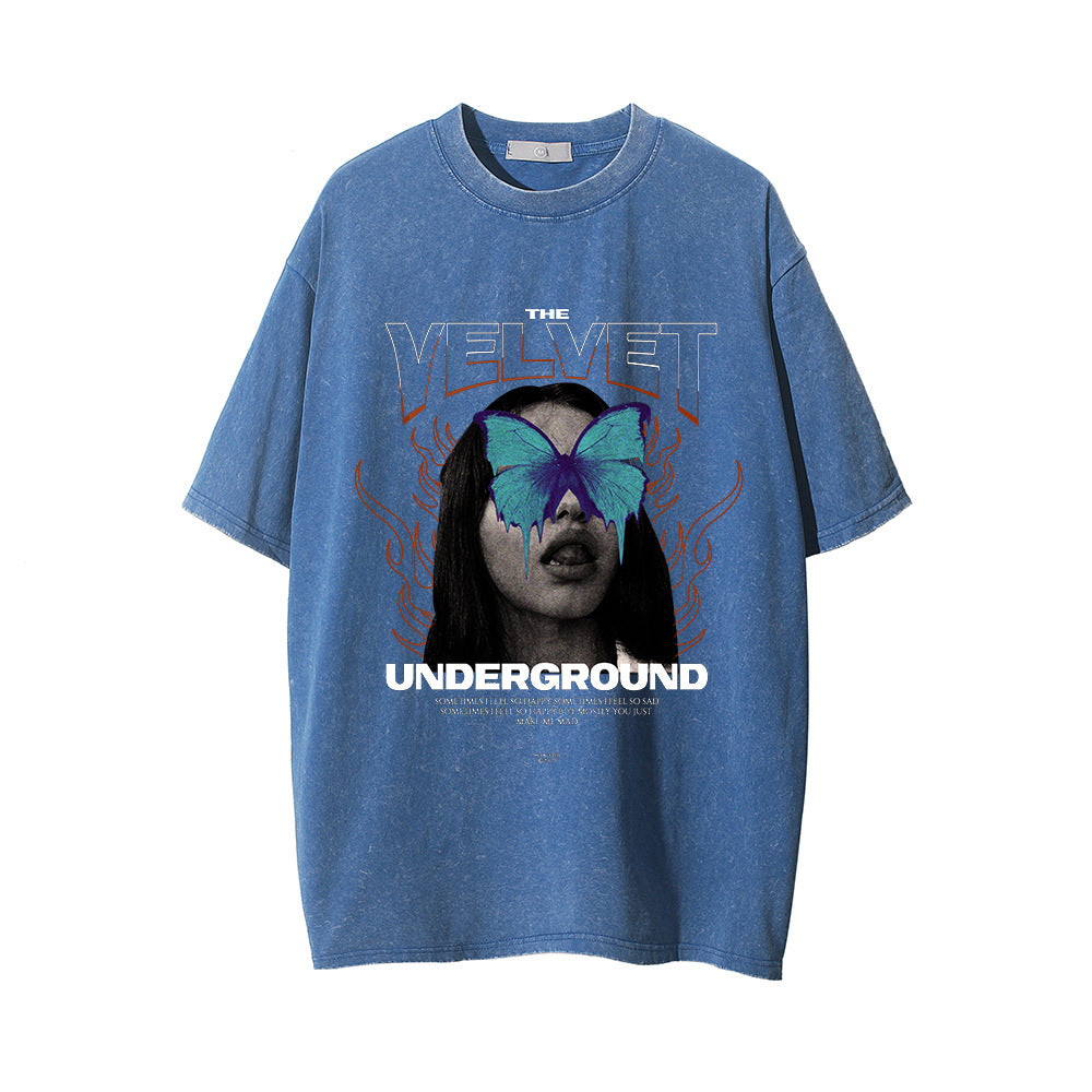Gepersonaliseerd Bedrukt Gewassen Modieus T-Shirt voor Heren