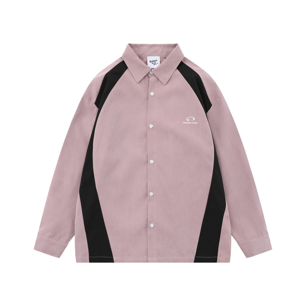 Heren Shirt met Letterpatroon en Opvallende Stikdetails