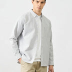 Oxford Vintage Gestreept Casual Shirt met Lange Mouwen