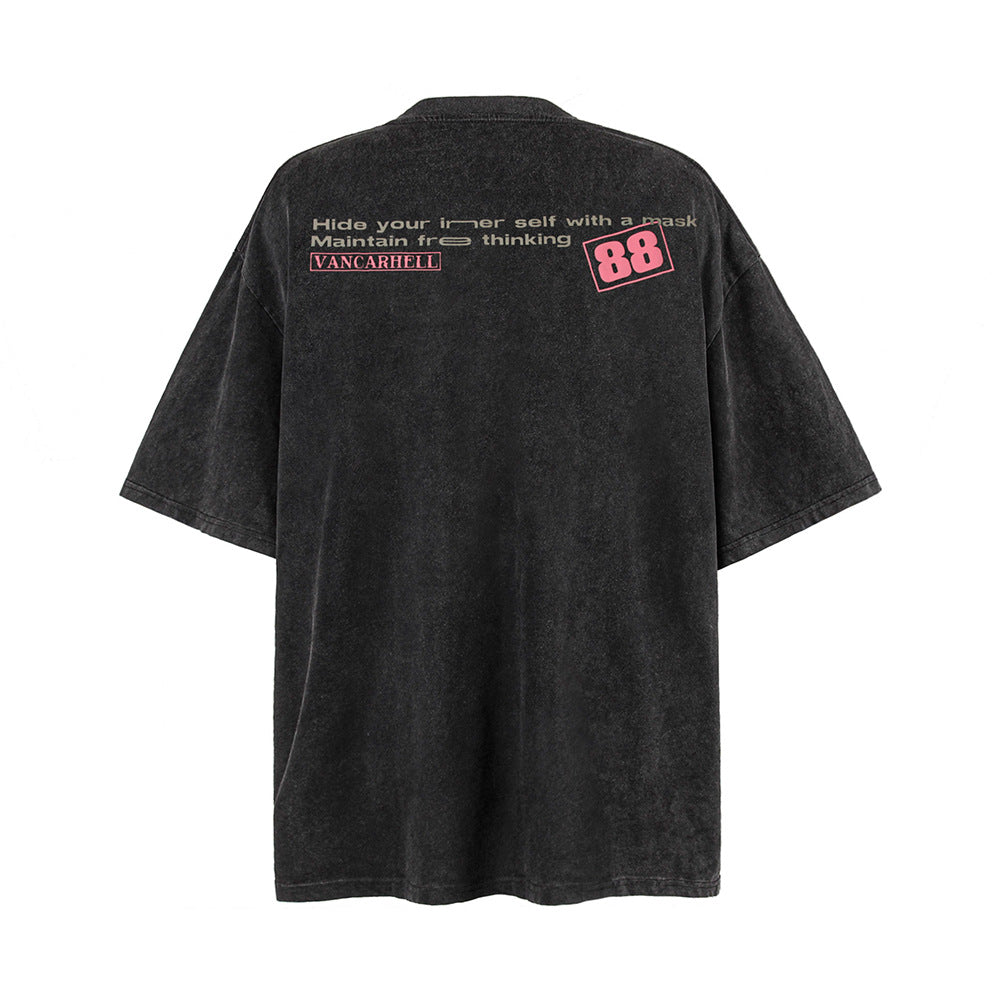 Vintage Katoenen Heren T-Shirt met Karakterprint