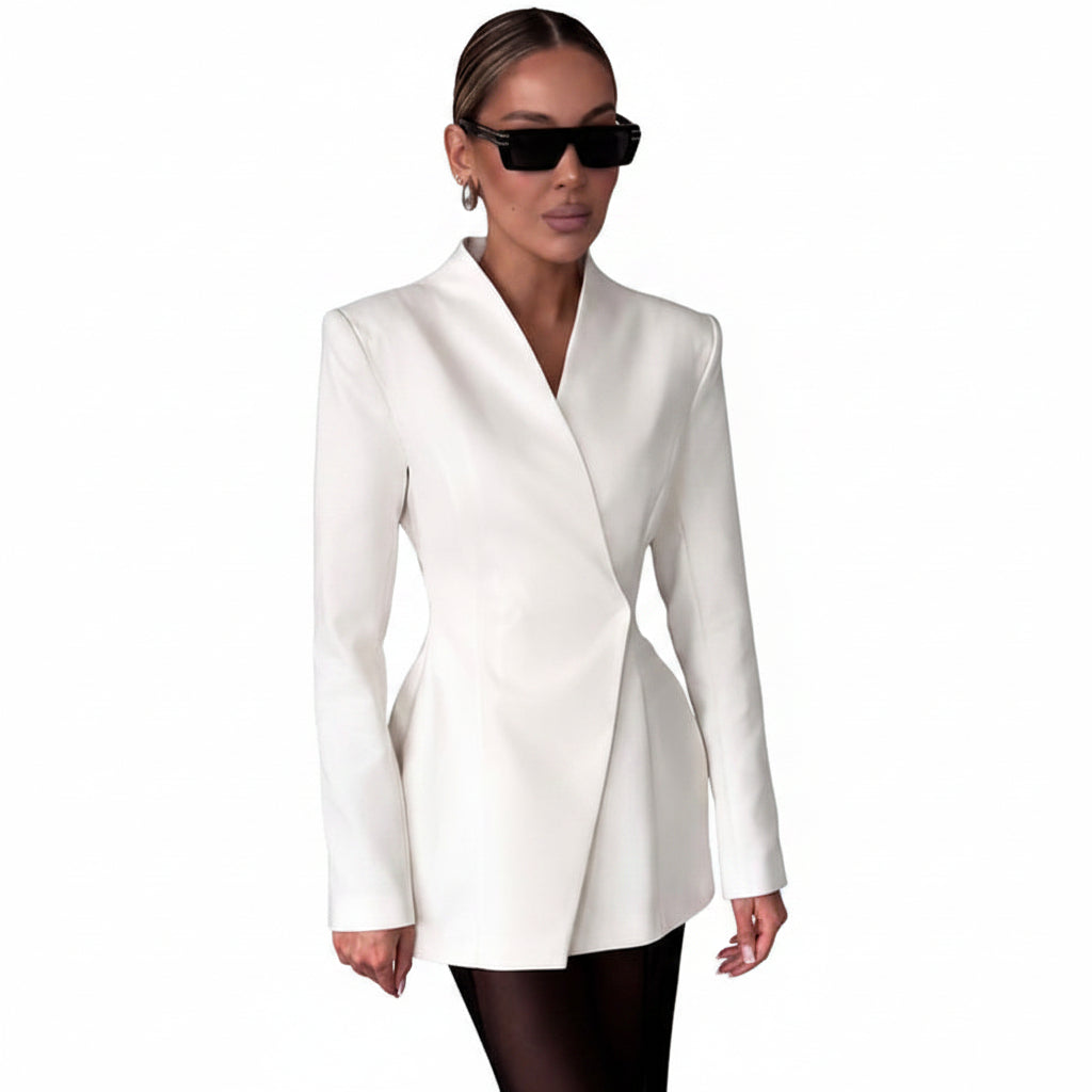 Witte Blazers met Revers voor Moderne Forenzenstijl