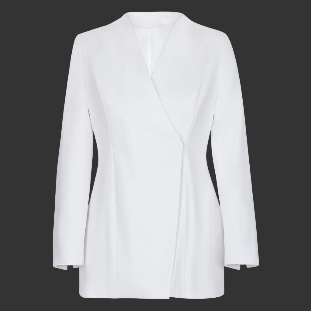 Witte Blazers met Revers voor Moderne Forenzenstijl
